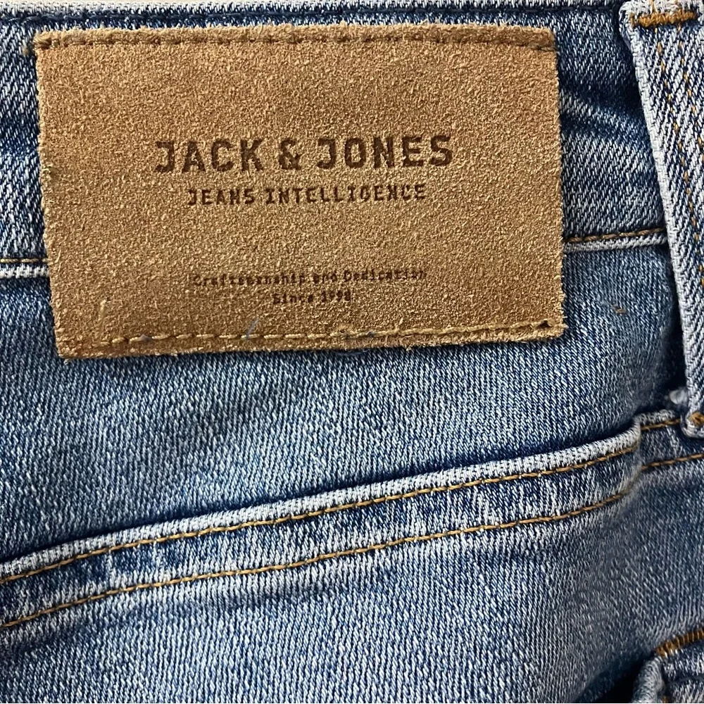 Indie Y2K Grunge JACK JONES Mens Intelligence Skinny Jeans 36/34 Distressed